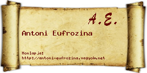 Antoni Eufrozina névjegykártya